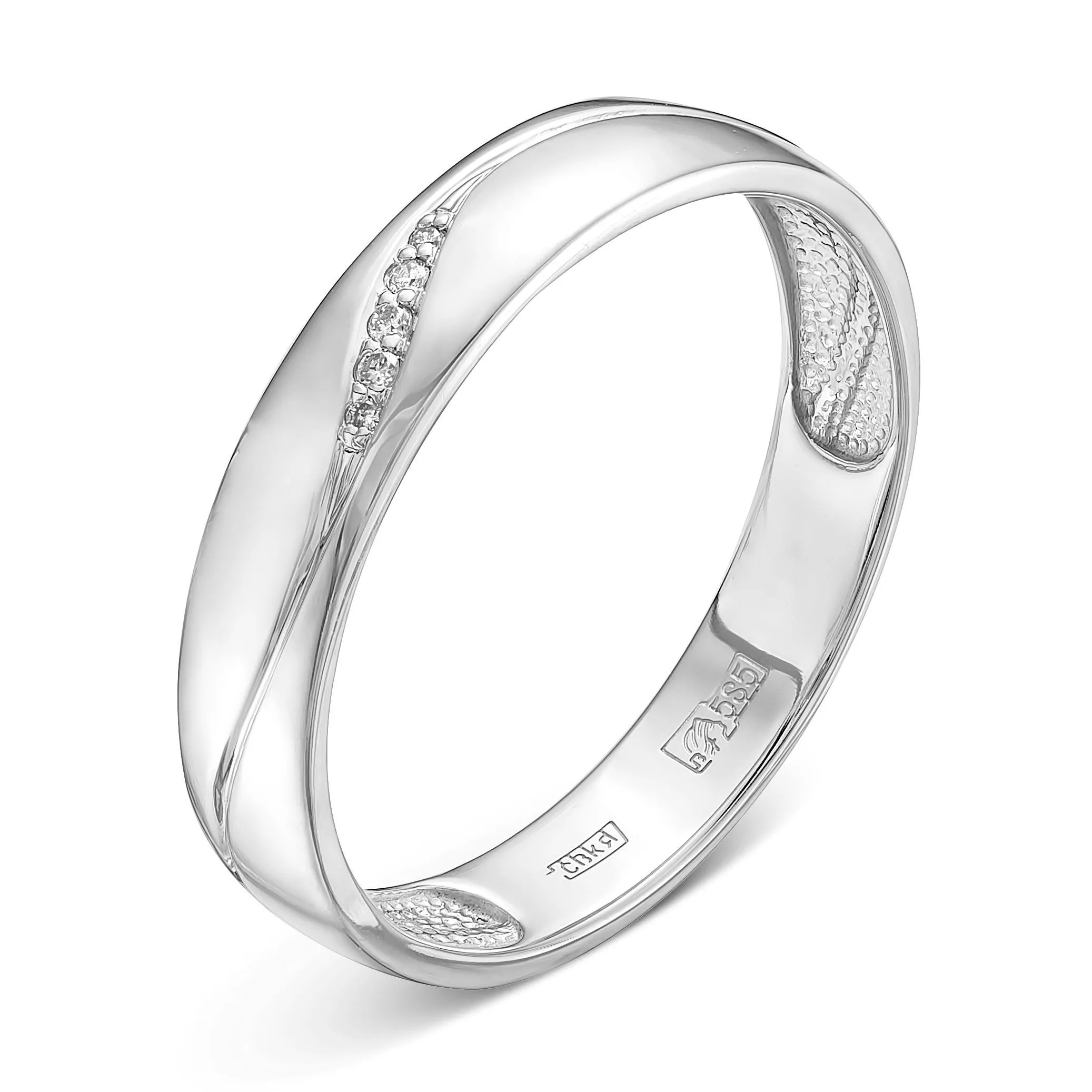 Кольцо помолвочное из белого золота с бриллиантом V70092510000_PM