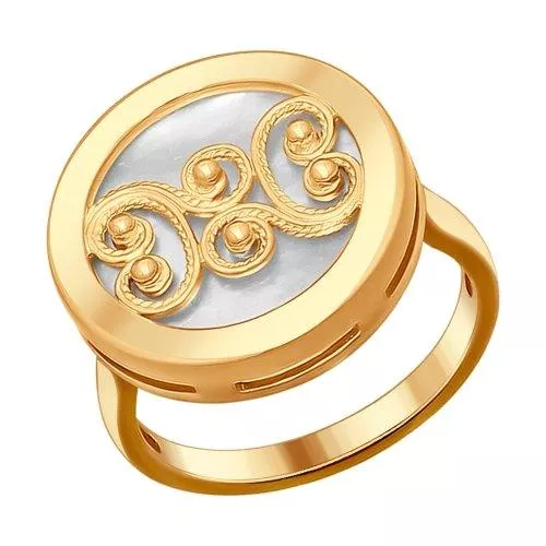 Кольцо из серебра с белым перламутром