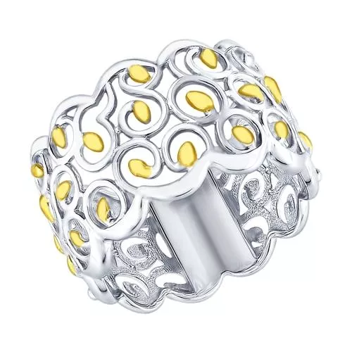 Кольцо из серебра с золочением