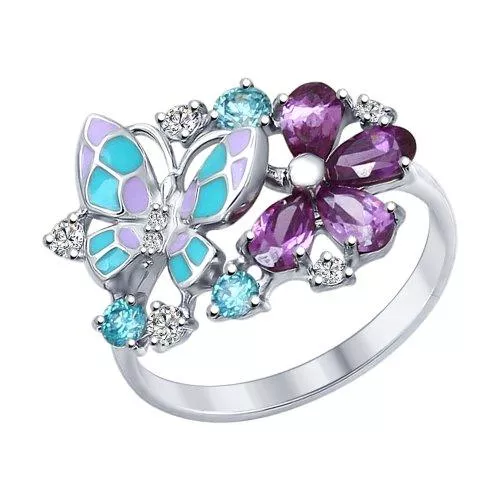 Кольцо «Бабочки» из серебра