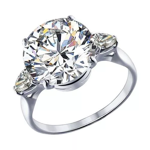 Кольцо из серебра с фианитами