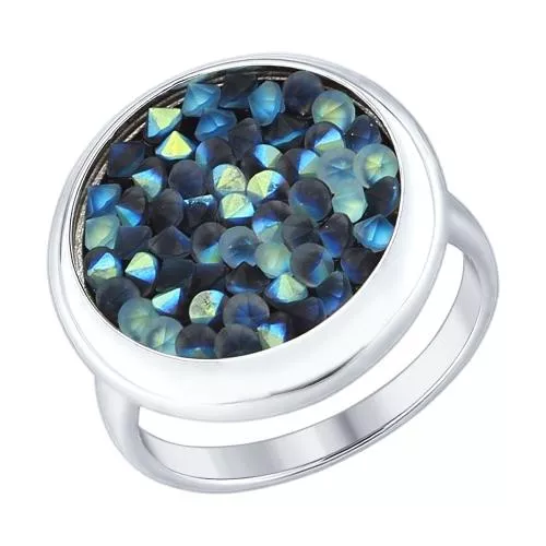 Кольцо из серебра с кристаллами Swarovski