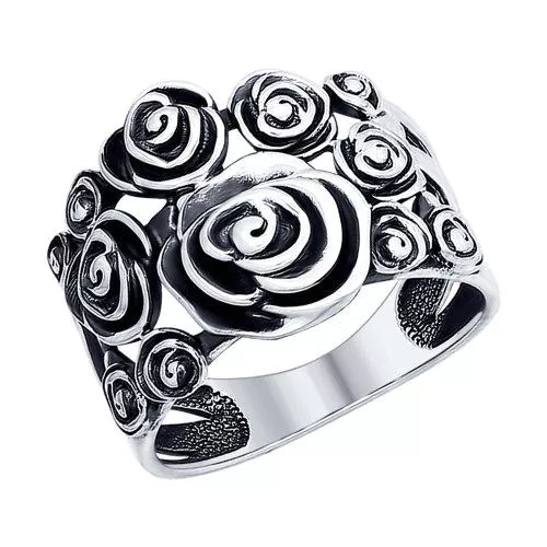 Кольцо из чернёного серебра