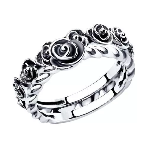 Кольцо из чернёного серебра