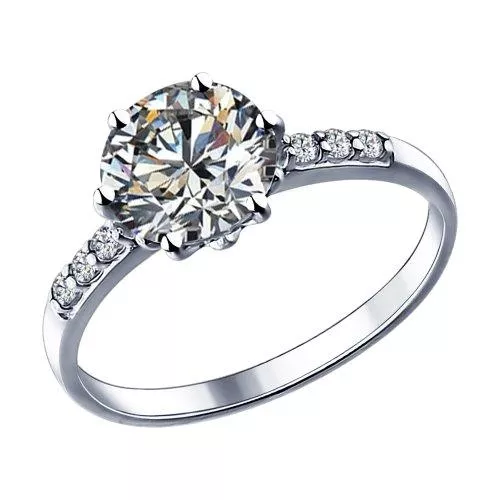 Кольцо из серебра с фианитами