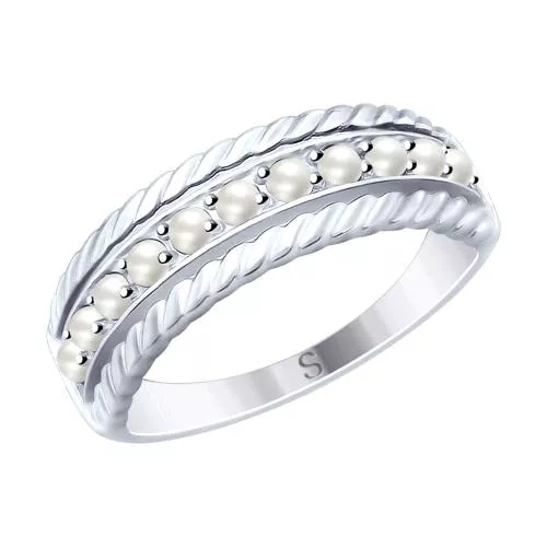 Кольцо из серебра с жемчугом Swarovski