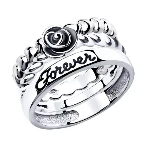 Кольцо из серебра с эмалью