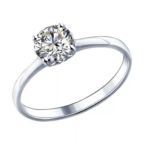 Кольцо из серебра с фианитом