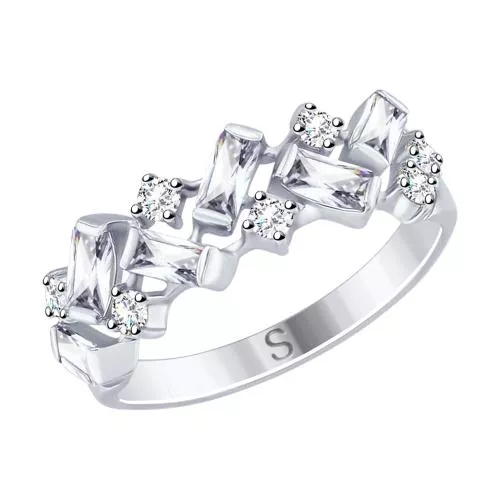 Кольцо из серебра с фианитами