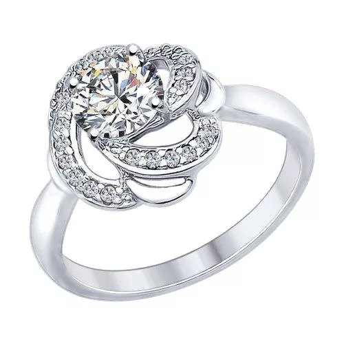 Кольцо из серебра с фианитами и Swarovski Zirconia