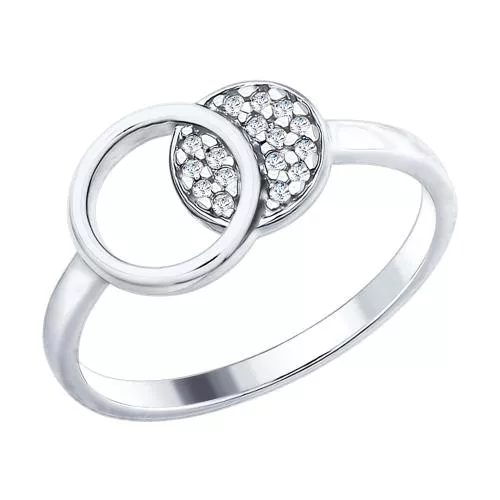 Кольцо из серебра с фианитами