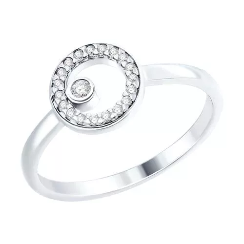 Кольцо из серебра с фианитами