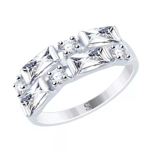 Кольцо из серебра с фианитами