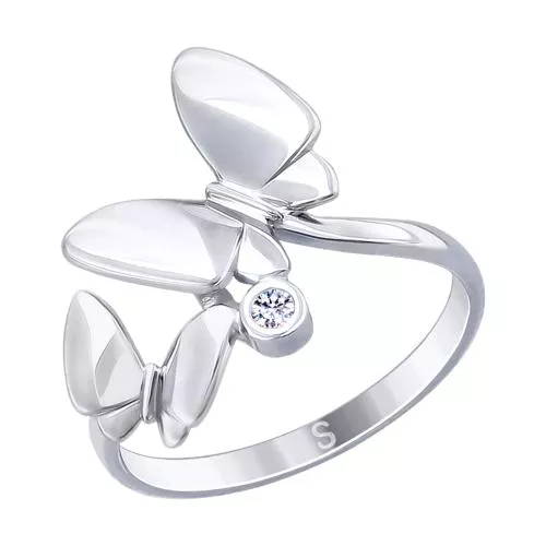 Кольцо из серебра с фианитом