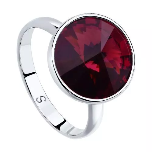 Кольцо из серебра с кристаллом Swarovski