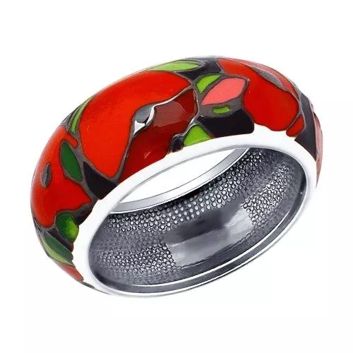 Кольцо из серебра с эмалью