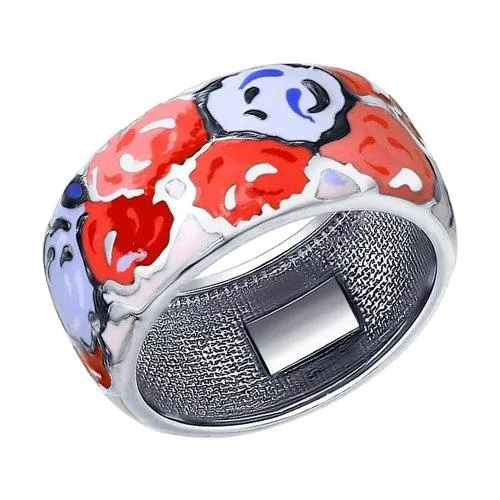 Кольцо из серебра с эмалью