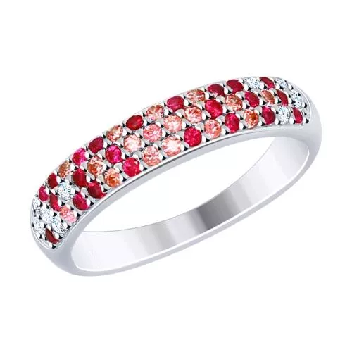 Кольцо из серебра с фианитами