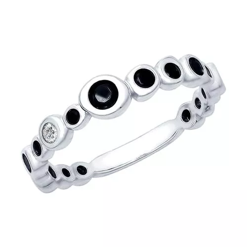 Кольцо из серебра с фианитами