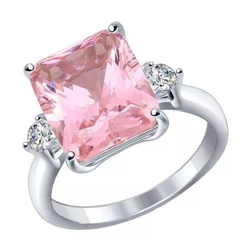 Кольцо из серебра с фианитами