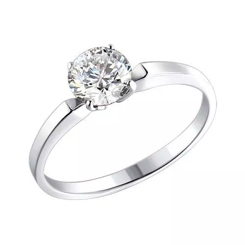 Серебряное помолвочное кольцо с фианитом