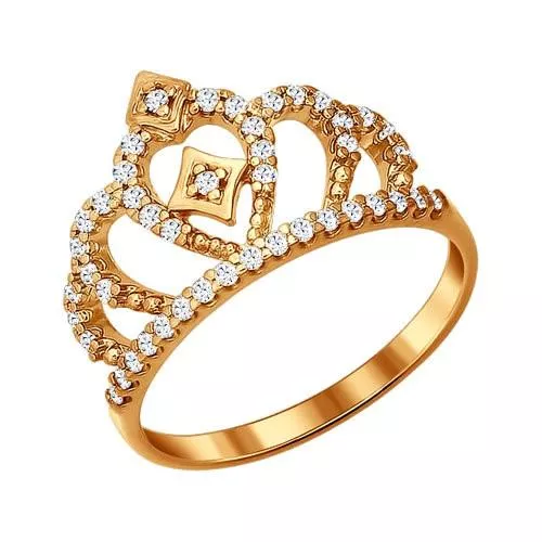 Позолоченное кольцо корона