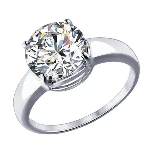 Кольцо из серебра с фианитом