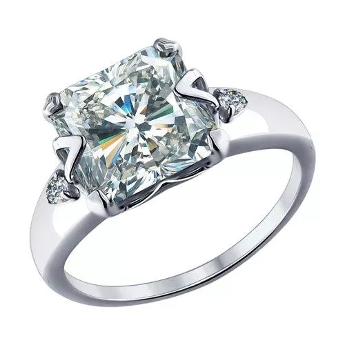 Кольцо из серебра с фианитами