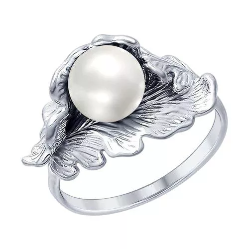 Кольцо из серебра с жемчугом