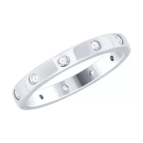 Кольцо из серебра с фианитами