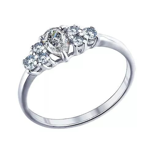 Кольцо из серебра с фианитами