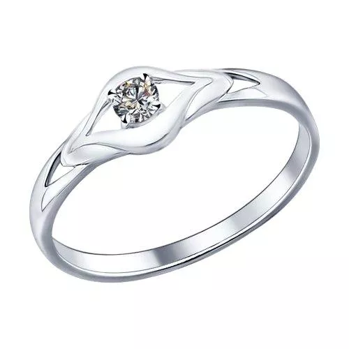 Кольцо из серебра с фианитом