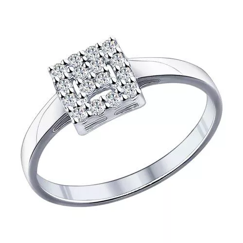 Кольцо из серебра с фианитами