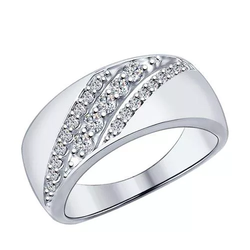 Кольцо из серебра с фианитами