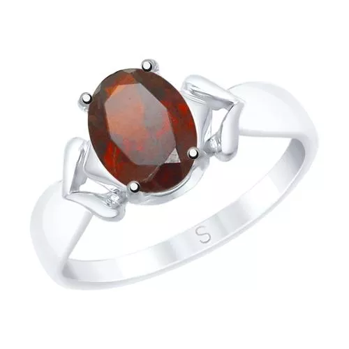 Кольцо из серебра с гранатом