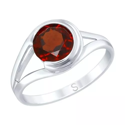 Кольцо из серебра с гранатом