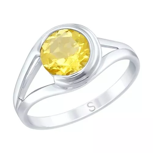 Кольцо из серебра с цитрином