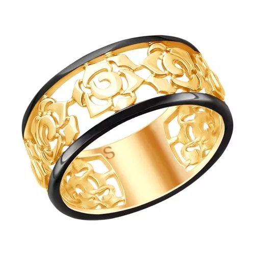 Кольцо из золочёного серебра