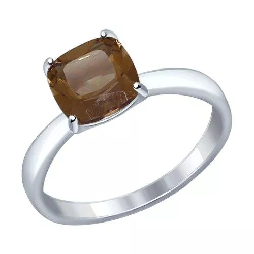 Кольцо из серебра с раухтопазом