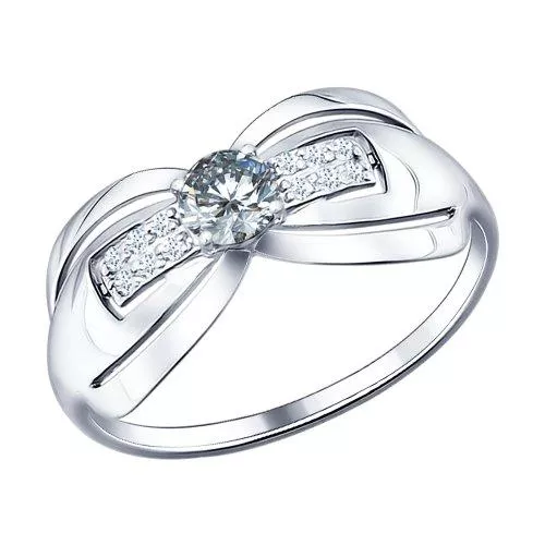 Кольцо из серебра с фианитами