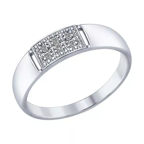 Кольцо из серебра с фианитами