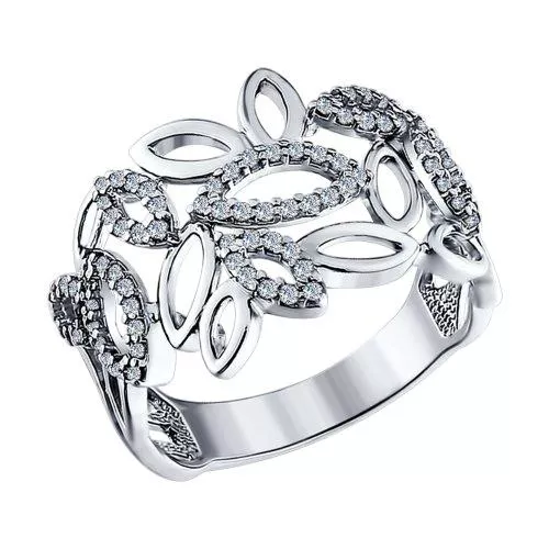 Кольцо из серебра с фианитами