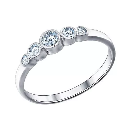 Кольцо «Зимние ягоды» из серебра с фианитами