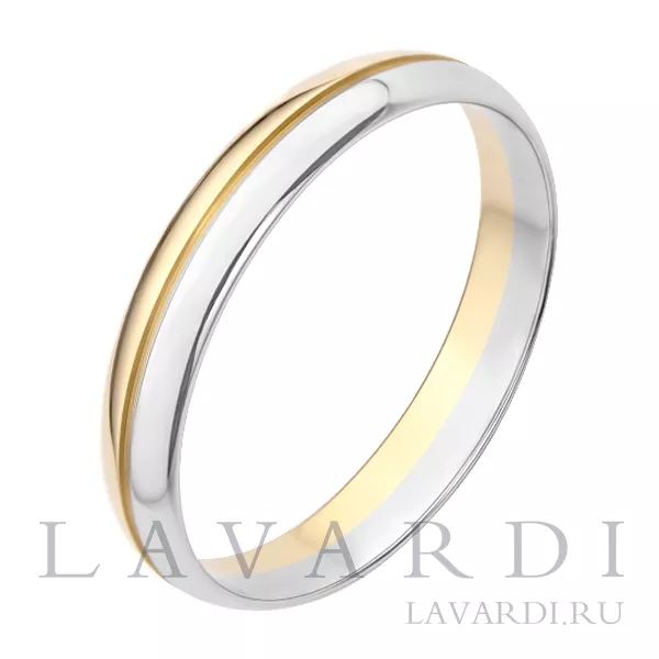 Двухсплавное обручальное кольцо 3 мм