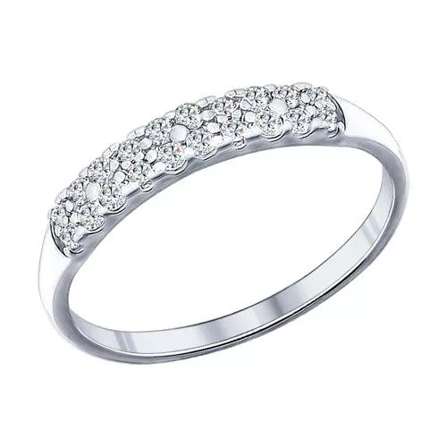 Кольцо из серебра с фианитами