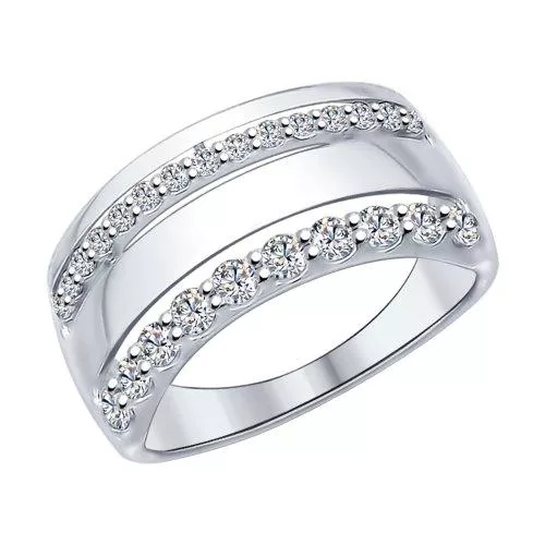 Кольцо из серебра с фианитами