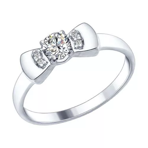 Кольцо с бантиком из серебра