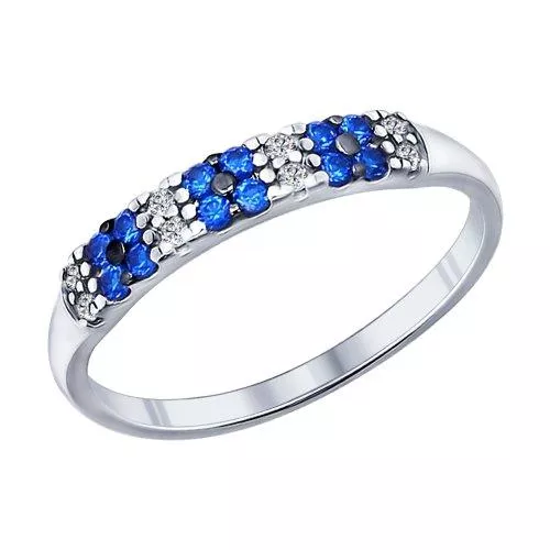 Кольцо из серебра с фианитами