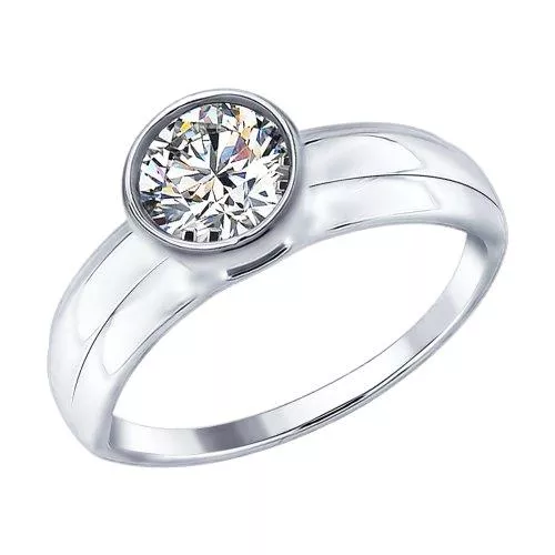 Кольцо из серебра с фианитом