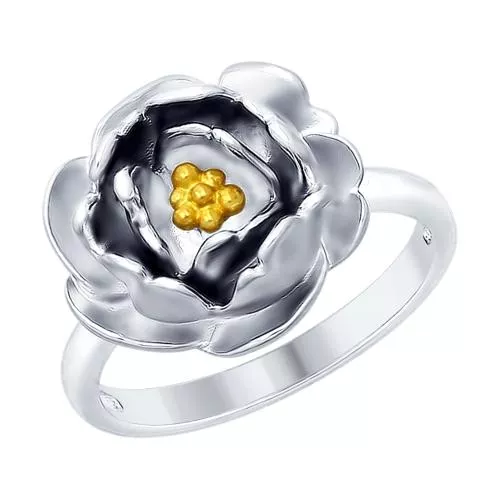 Кольцо из серебра с золочением